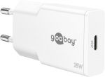 USB laadija 1 x USB-C PD GaN, max. 25W, slim, valge