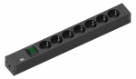 Toitepaneel 7 kohta Schuko l&uuml;litiga 2.0m 438x53x52mm k&otilde;rvadega must