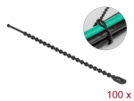 Kaablisidemed helmestega 100 x 2.4mm, mustad, taaskasutatavad (100tk)