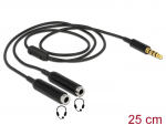 Adapter 3.5mm 4pin (F) - 2x3.5mm 4pin (M) 0.25m, must