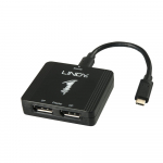 USB-C splitter 1 sisse / 2 v&auml;lja Displayport 4K@60Hz, MST