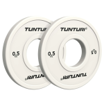Raskuskettad TUNTURI Platinum Fractional Plates, White, 50mm, 2 x 0,5 kg