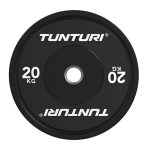 Raskusketas TUNTURI Platinum Bumper Plate, must, 50mm, 20 kg