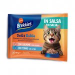 Brekkies Daily Delice Wet Cat Adult Salmon & Tuna 4x85 gr - t&auml;iskasvanud kassidele m&otilde;eldud konserv, l&otilde;he ja tuunaga.