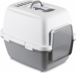 Kasside tualett CATHY COMFORT koos kaanega (valge/hall) 58x45x48 cm