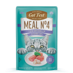 CatFest Meal Nr4 Tuunikala koos kammkarbiga &otilde;rnas tarretises 50g - konserveeritud m&auml;rgtoit kassidele, Vaikse ookeani tuunikala koos mere kammkarbiga &otilde;rnas tarretises