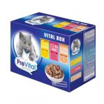 PreVital Pouch For Adult Cat With Chicken, Veal, Salmon In Gravy 12*100gr - Konservid kassidele kana, vasikaliha ja l&otilde;he kastmes