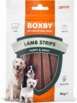 BOXBY LAMB STRIPS PUPPY&ADULT 90G - LAMMASLIHARIIBUD KUTSIKATELE JA T&Auml;ISKASVANUTELE