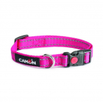 Kaelarihm koertele fuksia v&auml;rvus ning peegeldavate &otilde;mblustega 15mmx26/40cm