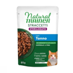 NATURAL TRAINER WET CAT STRACCETTI STERILIZED TUNA 85 G - t&auml;isv&auml;&auml;rtuslik toit steriliseeritud t&auml;iskasvanud kassidele, t&uuml;kid tuunikalas.