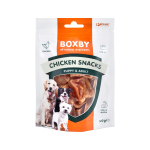 BOXBY KANASNAKKID 100g - t&auml;iends&ouml;&ouml;t t&auml;iskasvanud koertele ja kutsikatele alates 3-kuulistest, kuivatatud kanat&uuml;kkidest.