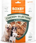 Boxby Chicken Selection Mix 325g - T&auml;iss&ouml;&ouml;t t&auml;iskasvanud koertele (alates 3 kuust) - kana maitsevalik.