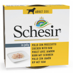 SCHESIR Dog Chicken Fillets with Ham in Jelly 150g - kanafilee ja sink želees