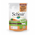 Schesir BIO Beef, Chicken & Carrots Sterilized 85g - teraviljavaba orgaaniline hautatud veiseliha, kana ja porgandid steriliseeritud kassidele