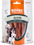 BOXBY LOIKUD KOERTELE 100G - t&auml;iendav toit t&auml;iskasvanud koertele, kana lihast.