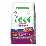 NATURAL TRAINER CAT ADULT STERILIZED ADULT WITH TROUT 1.5 KG - t&auml;isv&auml;&auml;rtuslik toit steriliseeritud kassidele alates &uuml;he aasta vanusest. Ideaalselt sobib ka laisale kassile v&otilde;i neile, kes elavad ainult siseruumides. Aitab v&auml;hendada steriliseerimise m&otilde; ...
