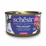 SCHESIR Cat Tuna, Beef Fillets and Rice natural style 85g - tuunikala, veisefilee ja riis oma mahlaga
