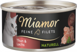 Miamor Feine Fillets Naturelle Thun&Lachs 80g - Tuunikala filee t&uuml;kkidega oma mahlas koos l&otilde;hega