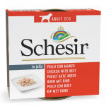SCHESIR Dog Chicken Fillets with Beef Fillets in Jelly 150g - kana- ja veisefilee želees