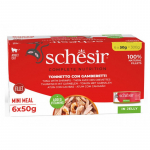SCHESIR Cat Tuna with Shrimps 6x50g - tuunikala ja krevetid želees