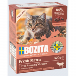 Bozita Fresh Menu Free Roaming Venison Jelly Sterilized 370g - teraviljatu liha t&uuml;kid vabalt kasvatatud hirvega želees steriliseeritud kassidele