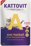 Kattovit Vital Care Anti Hairball 85g - Konserveeritud kassitoit, mis on t&auml;idetud l&otilde;hega, v&otilde;ib v&auml;hendada karvapallide teket