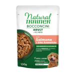 NATURAL TRAINER WET DOG S&T CHUNKS SALMON 100 G - t&auml;isv&auml;&auml;rtuslik toit v&auml;ikeste t&otilde;ugude koertele, l&otilde;hega t&uuml;kid kastmes.