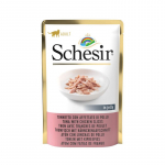 Schesir Cat Tuna with Chicken Slices in Jelly 85g - tuunikala ja kana viilud želees