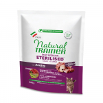 NATURAL TRAINER CAT ADULT STERILIZED WITH DUCK 300gr - t&auml;isv&auml;&auml;rtuslik kuivtoit t&auml;iskasvanud steriliseeritud kassidele, pardiga, herneskiududega koos j&otilde;hvikaga, peedipulp ja sigurijuured. Aitab v&auml;hendada steriliseerimise m&otilde;ju kaalule.