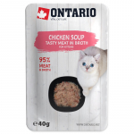 Ontario Soup Kitten Chicken, Carrot with Rice 40g - Suurep&auml;rane puljong maitsekate kanade ja k&ouml;&ouml;giviljade t&uuml;kkidega