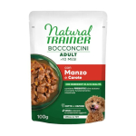 NATURAL TRAINER WET DOG S&T CHUNKS BEEF 100 G - t&auml;isv&auml;&auml;rtuslik toit v&auml;ikeste t&otilde;ugude koertele, veiseliha t&uuml;kid kastmes.