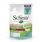 Schesir BIO Monoprotein Chicken Kitten 85g - teraviljavaba orgaaniline praetud kana kassipoegadele