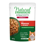 NATURAL TRAINER WET CAT ADULT BEEF 85 G - t&auml;isv&auml;&auml;rtuslik toit t&auml;iskasvanud kassidele, veiseliha t&uuml;kid kastmes.