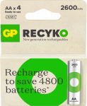 GP - ReCyko Rechargeable Battery  Size AA, 2600 mAh, 4-pack