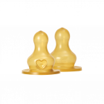 BIBS - Baby Bottle Nipple Round Latex - Medium Flow - 2 pack
