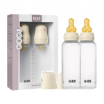 BIBS - Baby Bottle Round Latex 2 Pack Medium Flow - Ivory - 270 ml