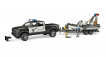 Bruder - RAM 2500 Police Pickup with L+S Module, trailer and boat (02507)