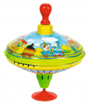 GOKI - Humming top with wooden handle train - (53058)
