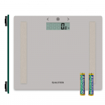 Salter 9113 GFEU12 Compact Glass Analyser Bathroom Scales, Grey