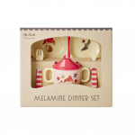 Rice - Melamine Baby Dinner Set - Pink Happy Forest Print - 4 pcs