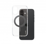 CARE by PanzerGlass - Feature Case Transparent w. Black Kickstand & MagSafe - iPhone 16