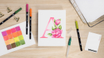 Tombow - Watercoloring Canvas set Floral Letters