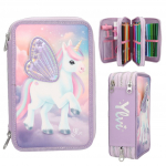 Ylvi - Triple Pencil Case With Appliqu&eacute;d Wing - (0413417)