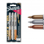 Sharpie - Metallic 3-Blister - Gold/Silver/Bronze - 1.4 mm
