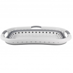Beldray LA072979PGRYFEU7 Collapsible Hip Hugger Laundry Basket 37L, White/Grey