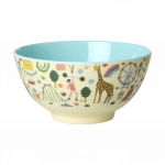 Rice - Melamine Bowl with Fun Fair Print - Mint - Medium