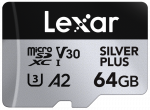 Lexar - microSDXC Professional SILVER Plus UHS-I/U3/A2/4K R205/W100 (V30) - 64GB