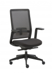 Office chair with mesh back in black incl. armrest_adjustable chair