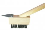Roostevaba hari 100x40x35mm GECO, sillutise blokeerimiseks, puidust k&auml;epide 140cm