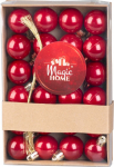 Gloobused MagicHome Christmas, 24 tk, komplekt, punane, j&otilde;ulupuul, 3 cm